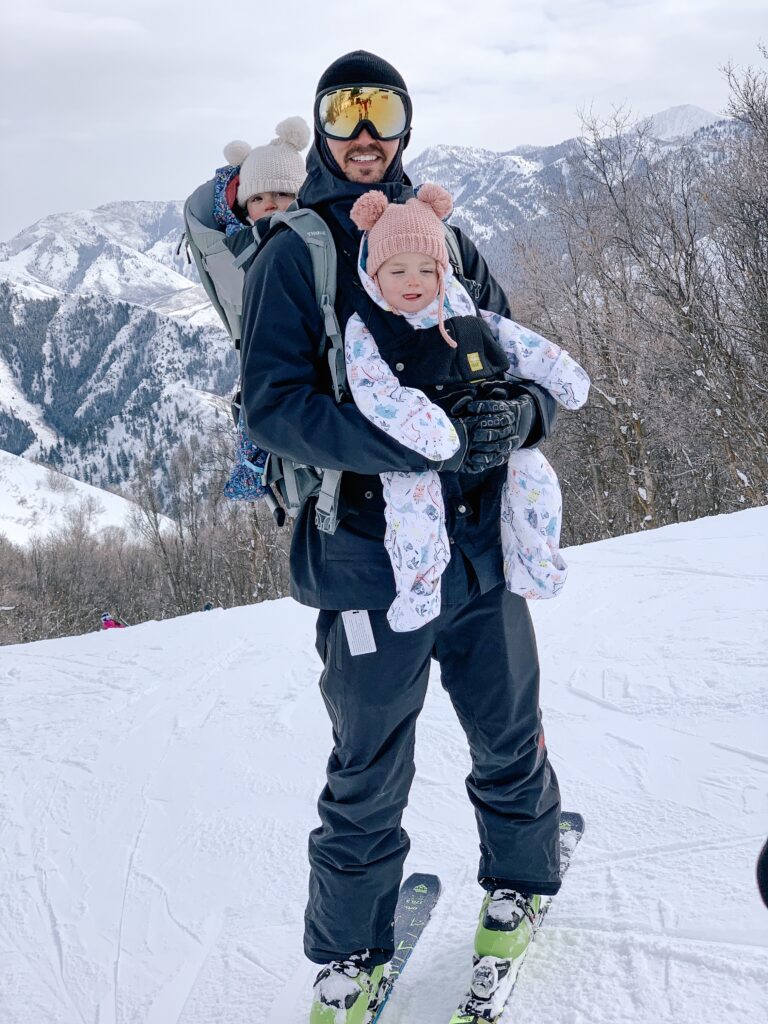 Romy + Piper’s First Ski Day, blake nyman, jen hawkins, baby twins skiing