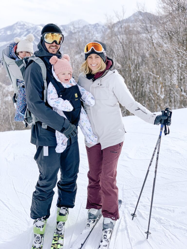 Romy + Piper’s First Ski Day, blake nyman, jen hawkins, baby twins skiing