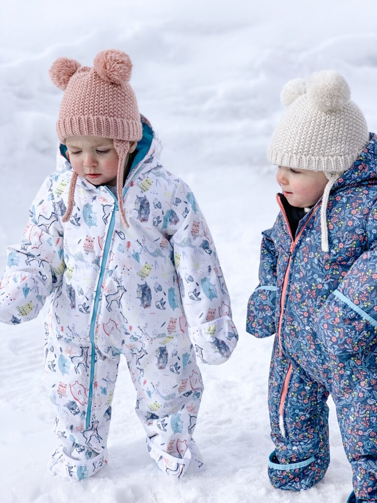 Romy + Piper’s First Ski Day, blake nyman, jen hawkins, baby twins skiing