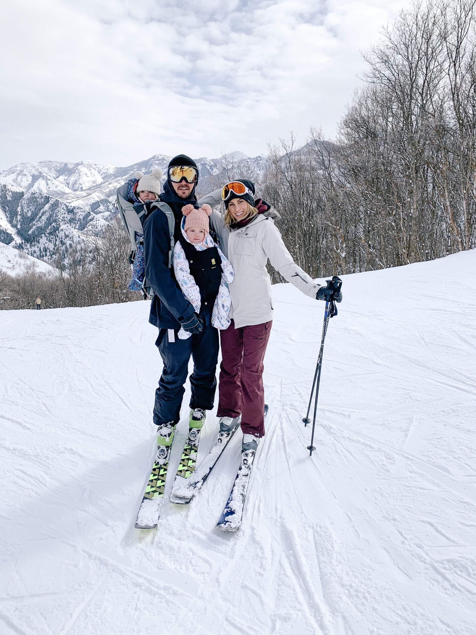 Romy + Piper’s First Ski Day, blake nyman, jen hawkins, baby twins skiing
